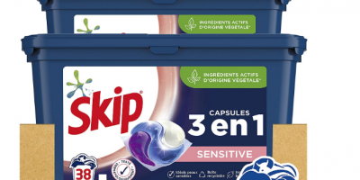 skip ultimate lessive capsules trio sensitive x114