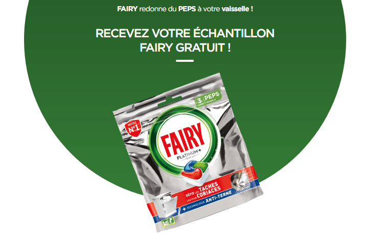 echantillons gratuits capsules peps fairy