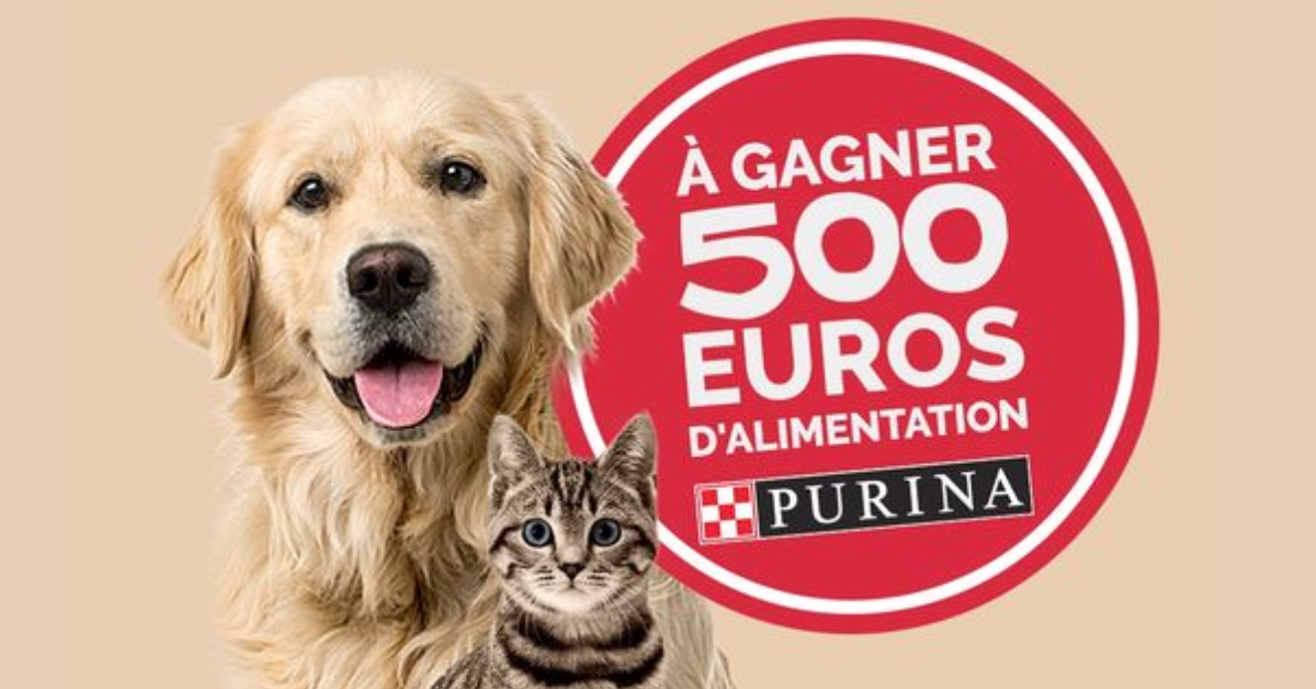 Jeu Concours Purina Remportez 500 euros de croquettes Purina