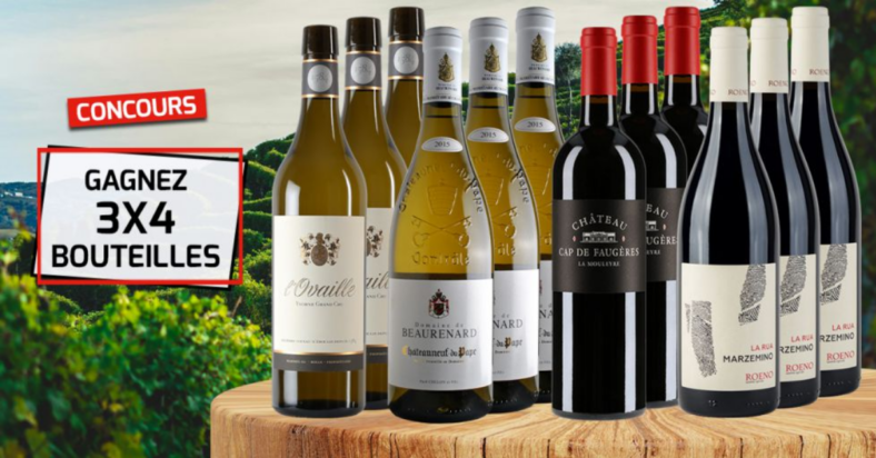 Concours Relais du Vin Co Gagnez 3 coffrets de 4 bouteilles de vin