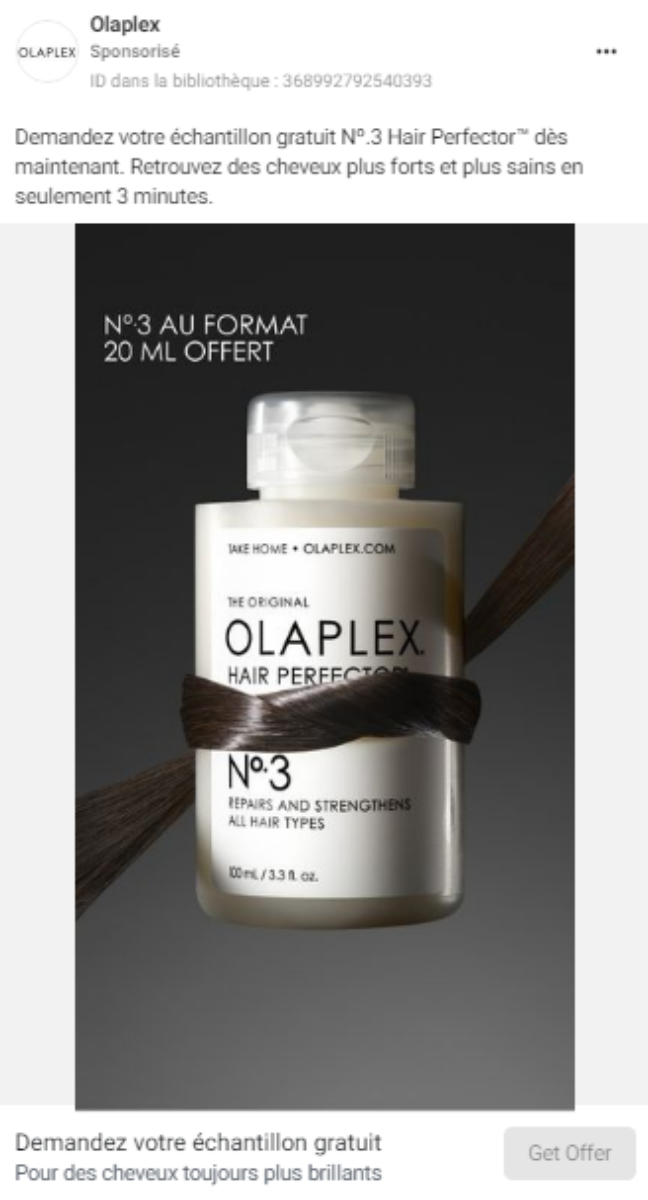 Echantillons GRATUITS du soin Hair Perfector de Olaplex