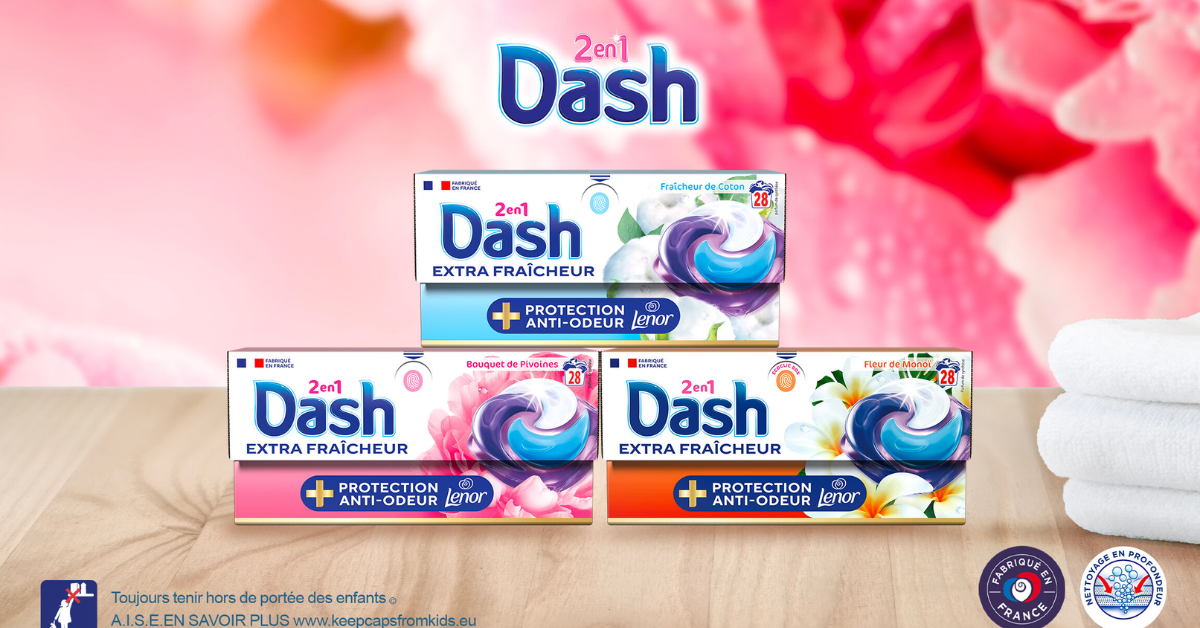 4000 lessives en capsules Dash PODS Extra Fraicheur a tester GRATUITEMENT
